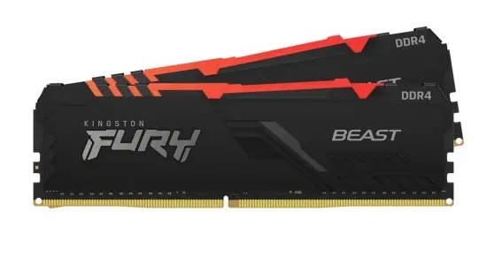 Оперативная память Kingston FURY Beast RGB, DDR4 SDRAM, 3200 МГц, 32Гб, KF432C16BB1AK2/32