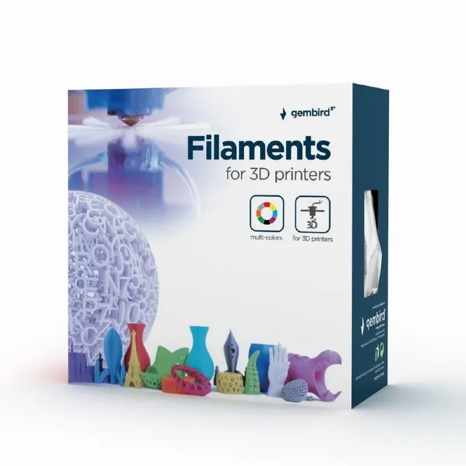 Filament pentru imprimantă 3D Gembird 3DP-PLA1.75-01-GR, PLA, Gri, 1.75 mm, 1 kg