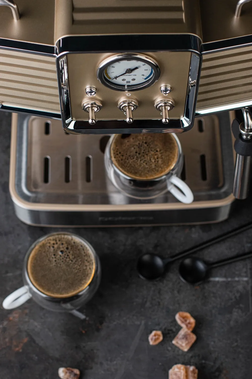 Espressor manual Polaris PCM1538E, 1350W, Alb