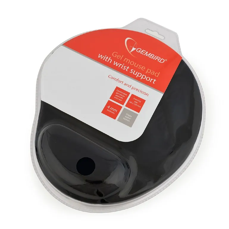 Mouse Pad Gembird MP-GEL-BK, 240mm x 220mm, Negru