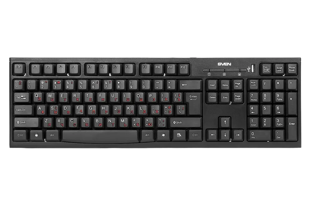 Tastatură SVEN Standard 304, Cu fir, Negru