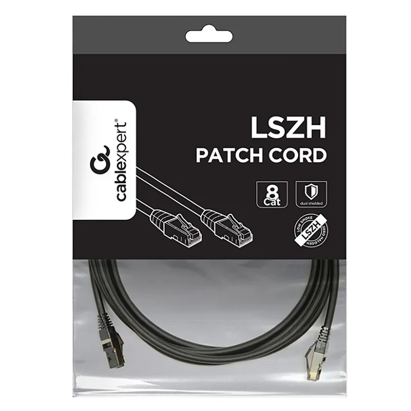 Patch cord Cablexpert PP8-LSZHCU-BK-3M, Cat8 S/FTP, 3m, Negru