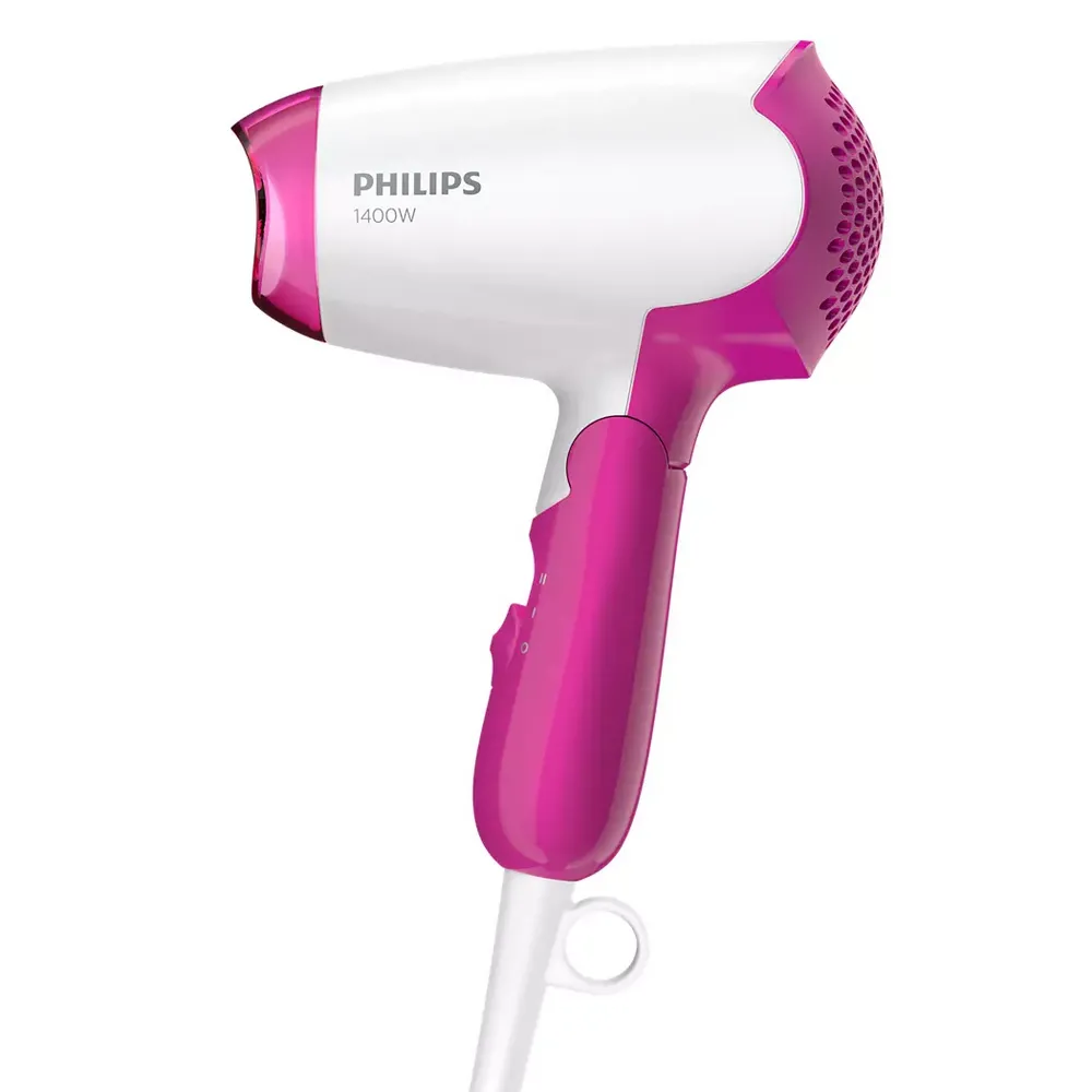Uscător de păr compact Philips DryCare Essential BHD003/00, 1400 W, Alb | Roz