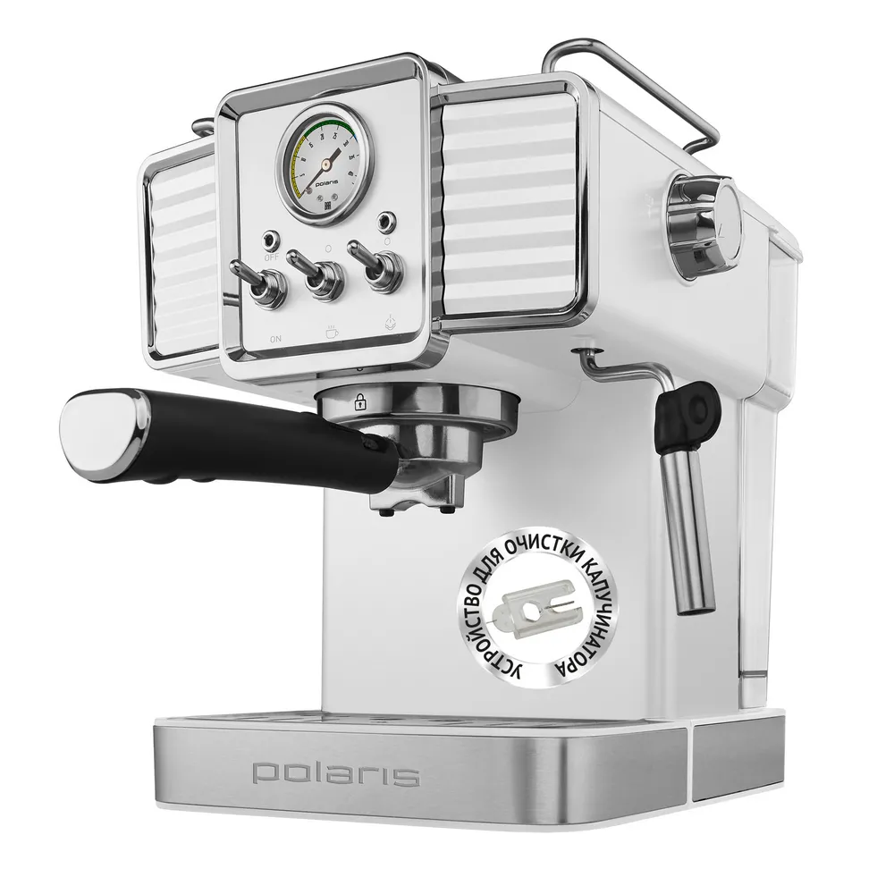 Espressor manual Polaris PCM1538E, 1350W, Alb