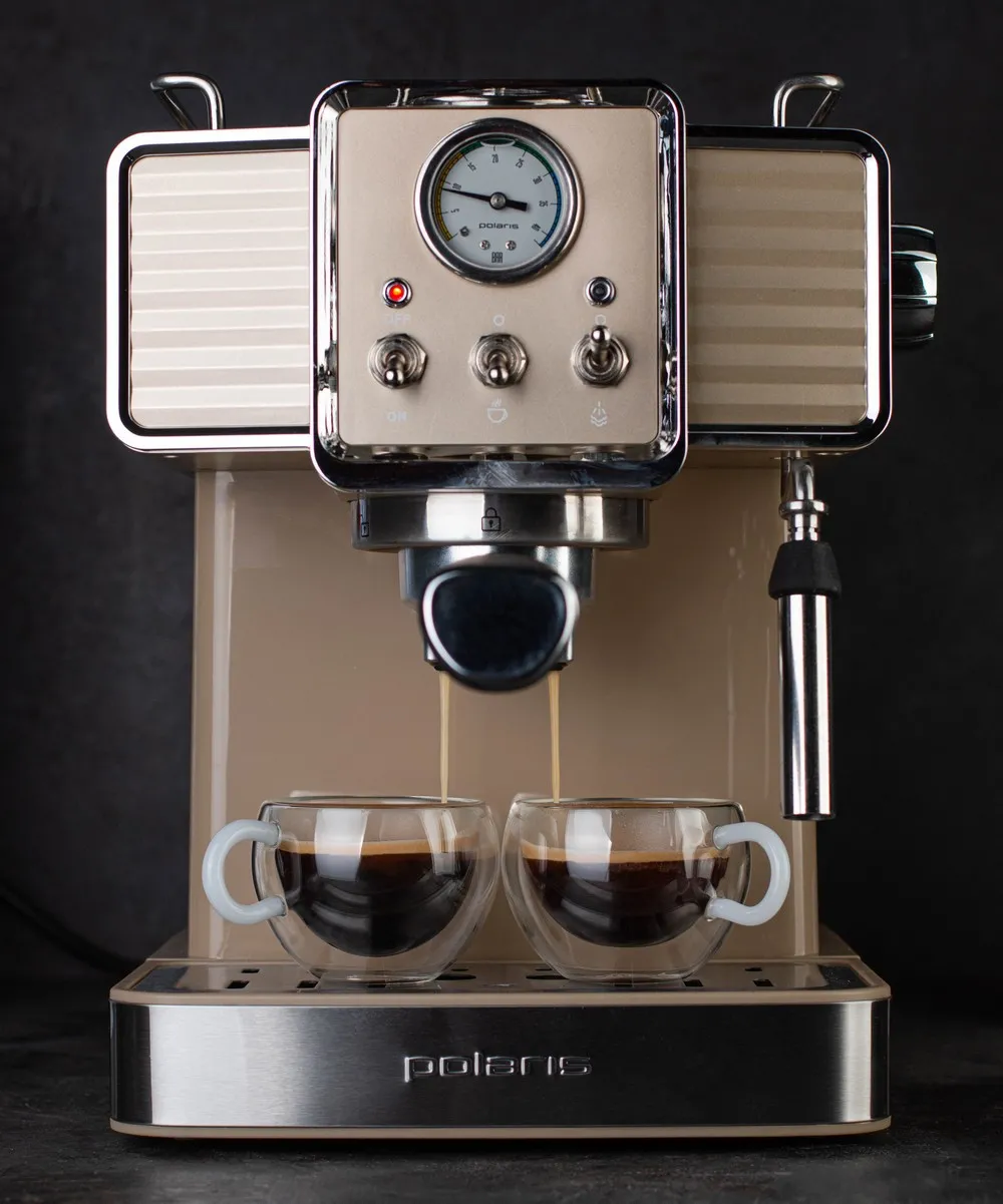 Espressor manual Polaris PCM1538E, 1350W, Alb