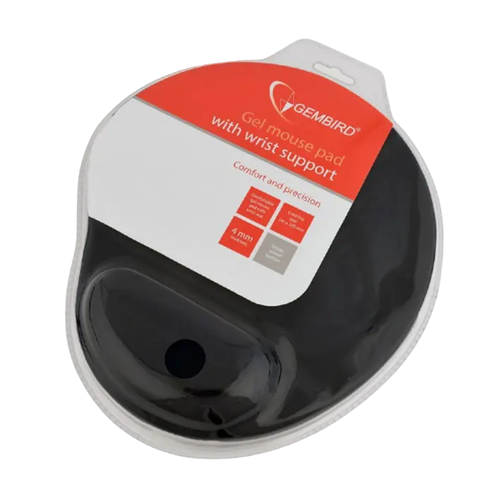 Mouse Pad Gembird MP-GEL-BK, 240mm x 220mm, Negru