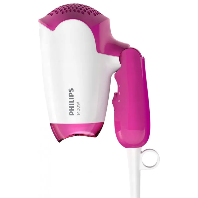 Uscător de păr compact Philips DryCare Essential BHD003/00, 1400 W, Alb | Roz