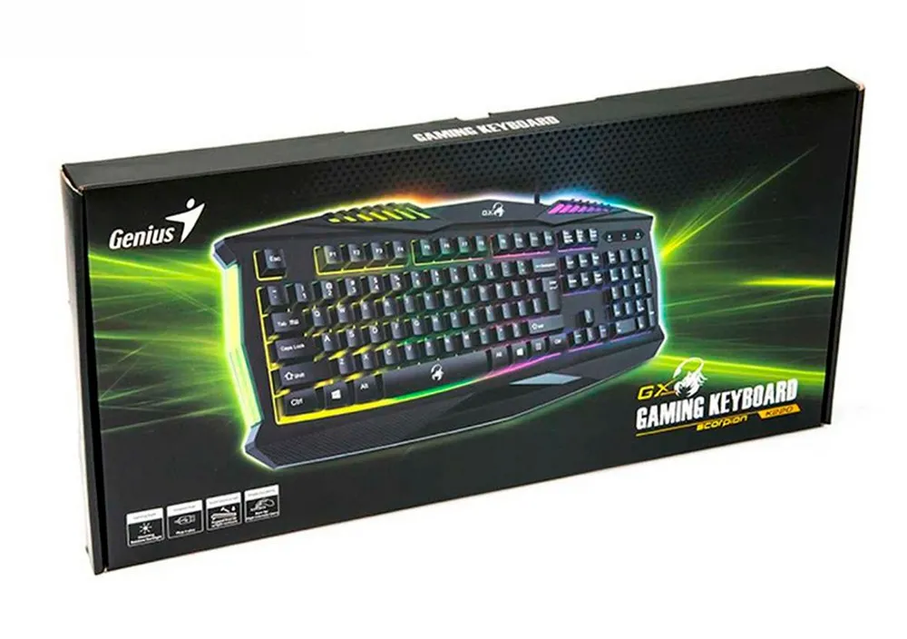 Клавиатура Genius SCORPION K220, Проводное, Чёрный