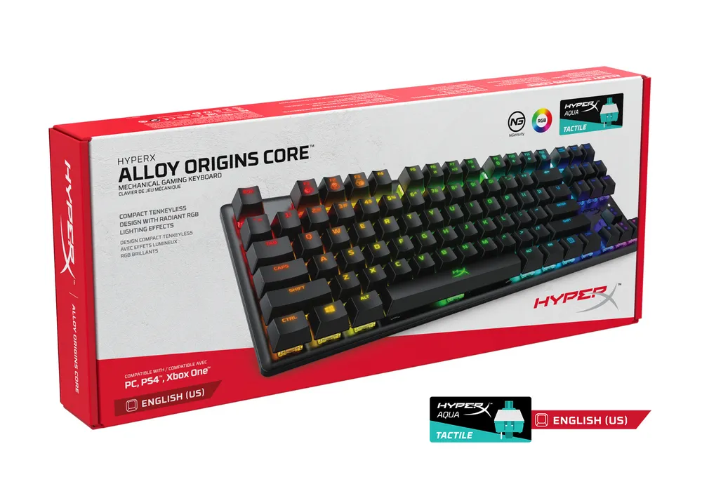 Клавиатура HyperX Alloy Origins Core, Проводное, Чёрный