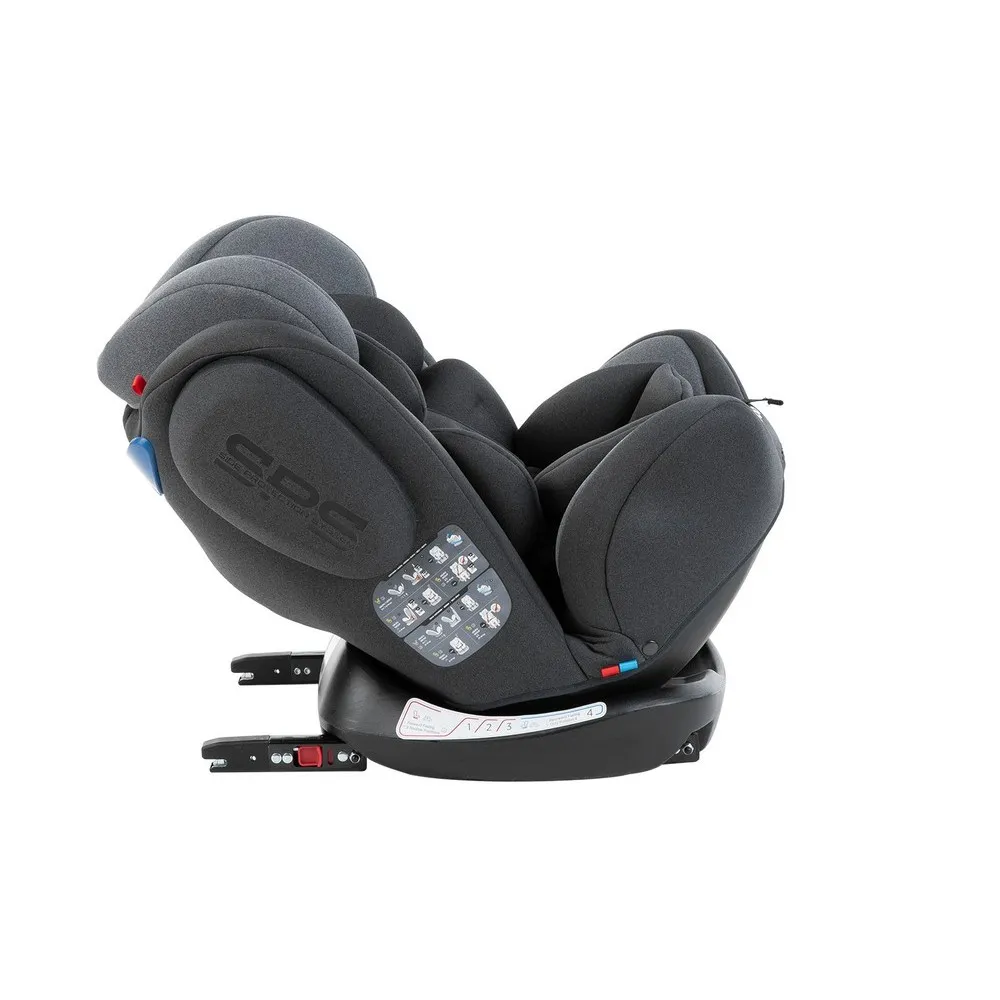 Scaun auto Kikka Boo 4 Fix DOUBLE ISOFIX, Grupa 0+/1/2/3 (0-36 kg), Gri inchis