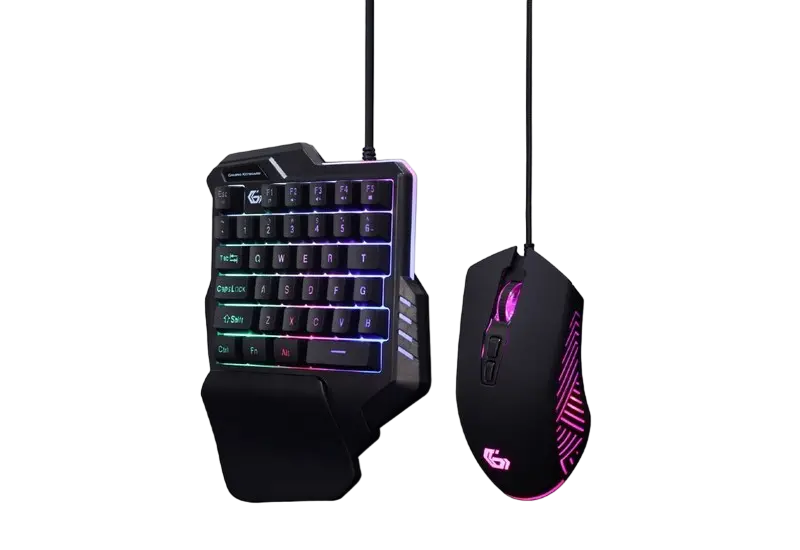 Gaming Kit IVAR TWIN, 35-key keyboard & mouse, 1000-3200 dpi, 7 buttons, Rainbow LED, USB