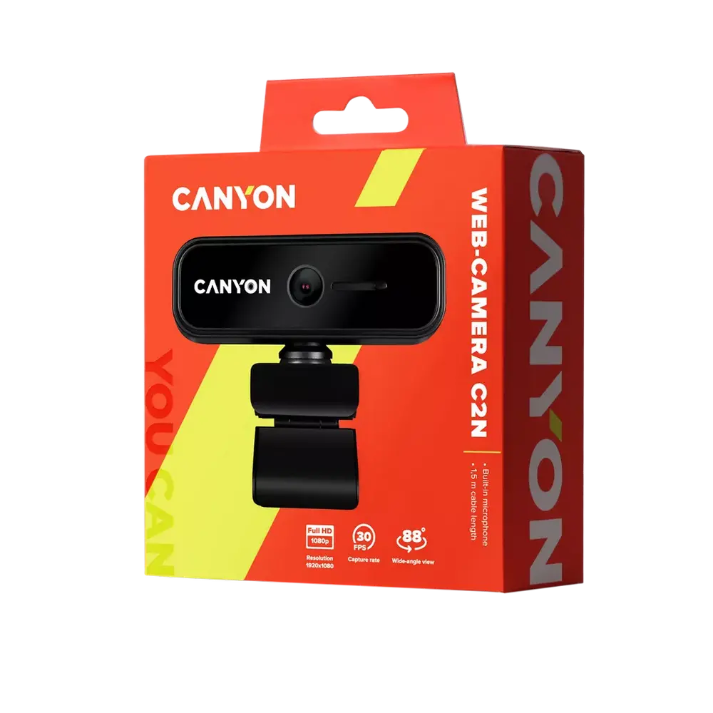 Веб-камера Canyon C2N, Full-HD 1080P, Чёрный
