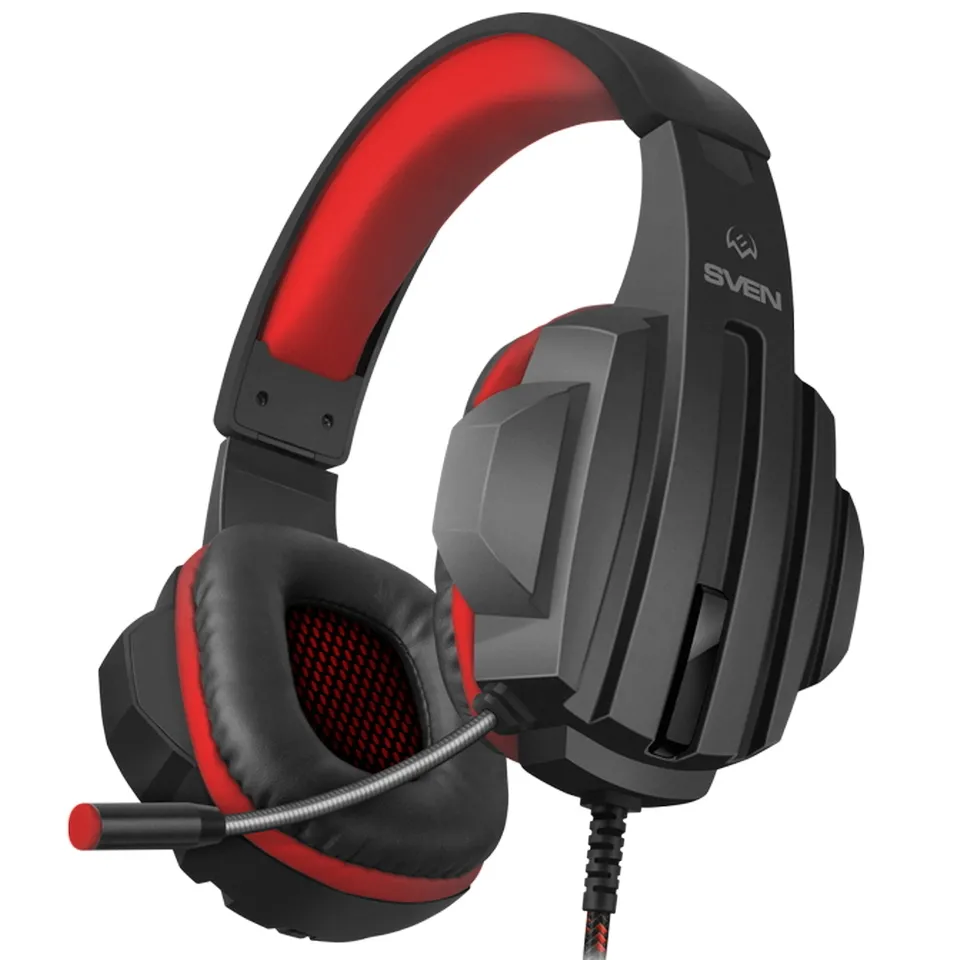 Căști gaming SVEN AP-G300MV, Cu fir, Negru/Roșu