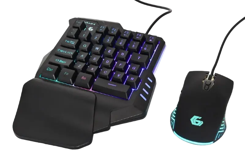 Gaming Kit IVAR TWIN, 35-key keyboard & mouse, 1000-3200 dpi, 7 buttons, Rainbow LED, USB