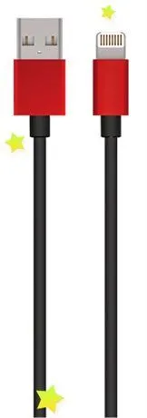 Кабель для зарядки и синхронизации DA DT0004, USB Type-A/Lightning, 1м, Красный