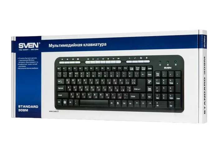 Tastatură SVEN Standard 309M, Cu fir, Negru