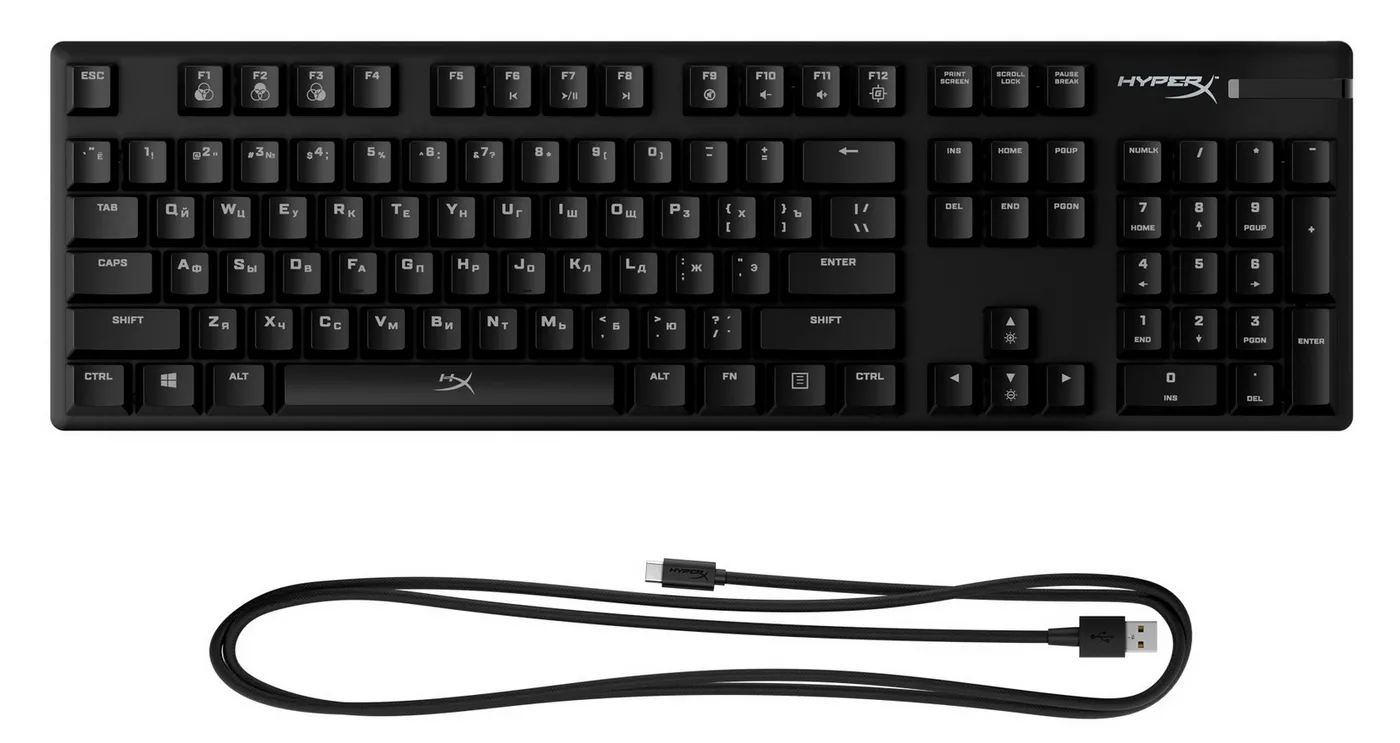 Клавиатура HyperX Alloy Origins, Проводное, Чёрный