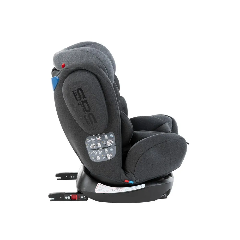 Scaun auto Kikka Boo 4 Fix DOUBLE ISOFIX, Grupa 0+/1/2/3 (0-36 kg), Gri inchis