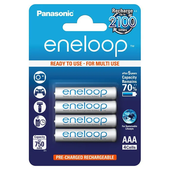  AAA  Eneloop 750mAh, Blister*4, Panasonic, BK-4MCCE/4BE