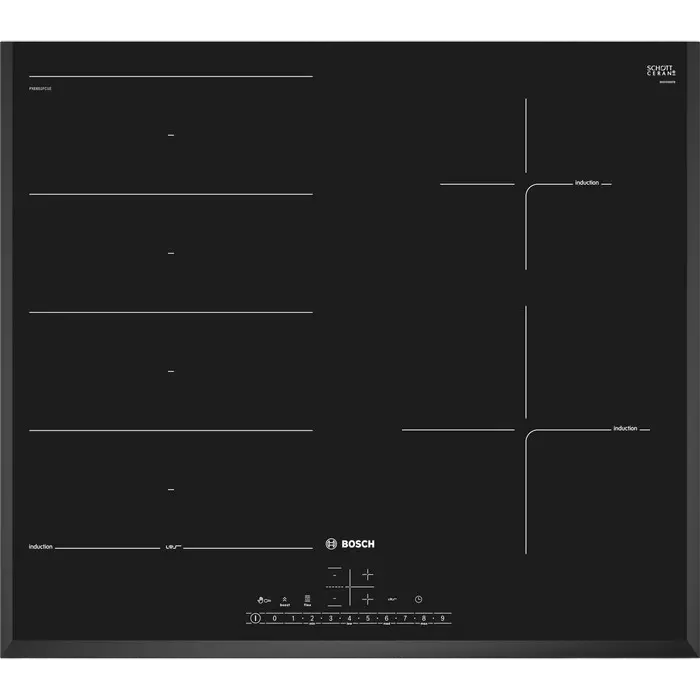 Индукционная варочная панель Bosch PXE651FC1E, Чёрный