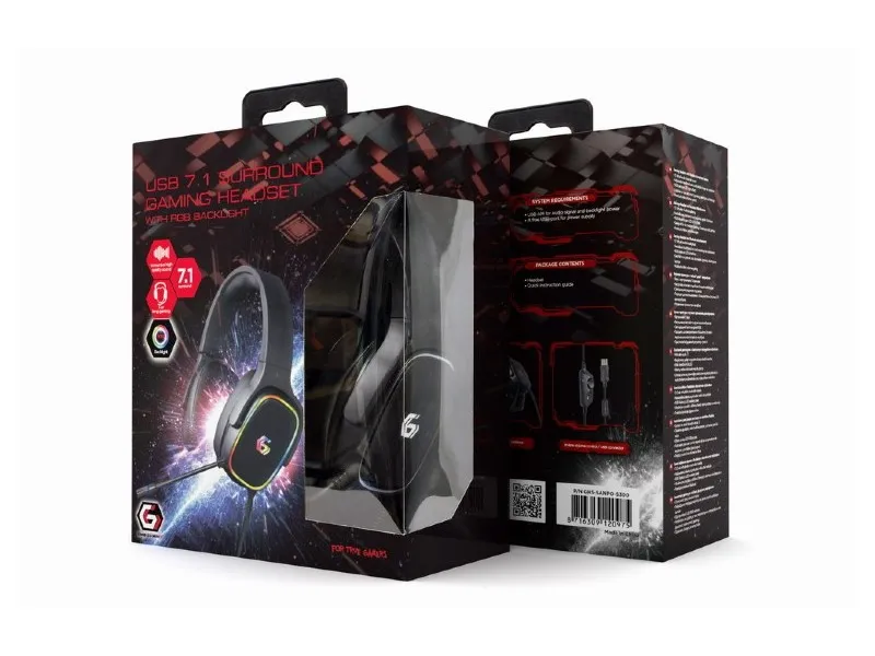  GMB Gaming Headset GHS-SANPO-S3, 50mm driver, 20-20k0Hz, 32 Ohm, 105 db,Virtual 7.1, RGB, 3.5/USB