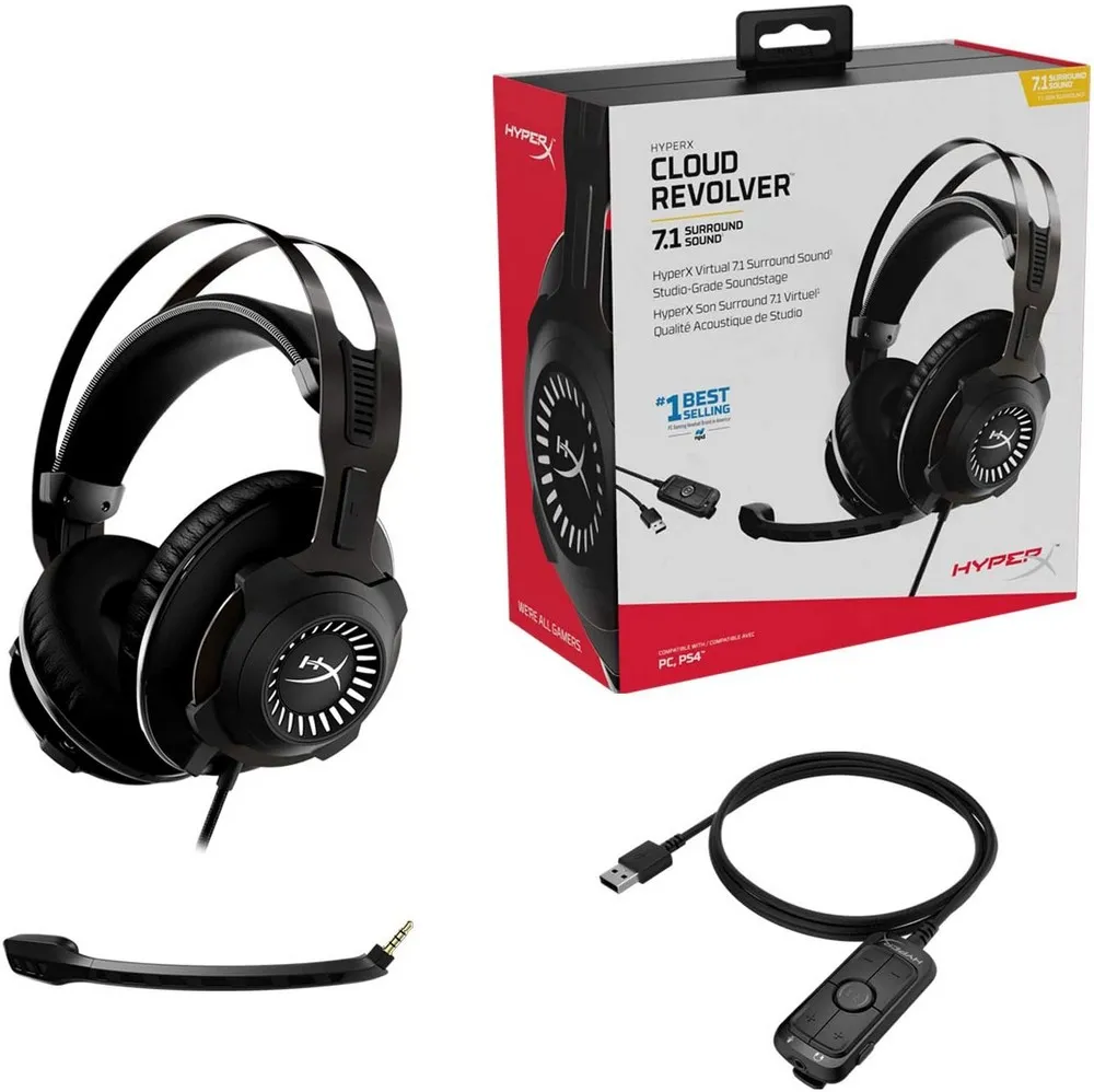 Căști gaming HyperX Cloud Revolver +7.1, Cu fir, Negru