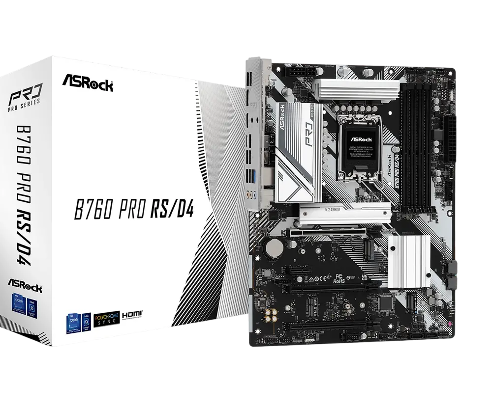 Материнская плата ASRock B760 PRO RS/D4, LGA1700, Intel B760, ATX