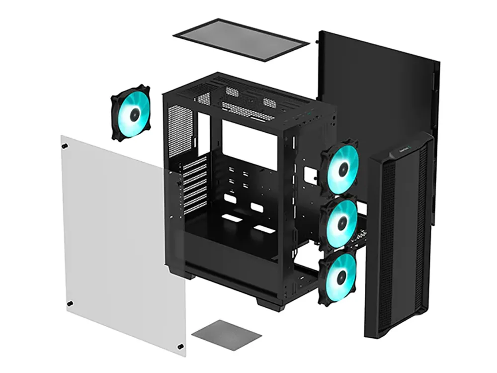 Carcasă PC Deepcool CC560 ARGB, Midi-Tower, ATX PS2 , Negru