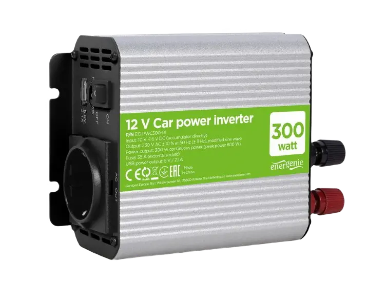 Invertor Auto Energenie EG-PWC300-01, 300W, Gri