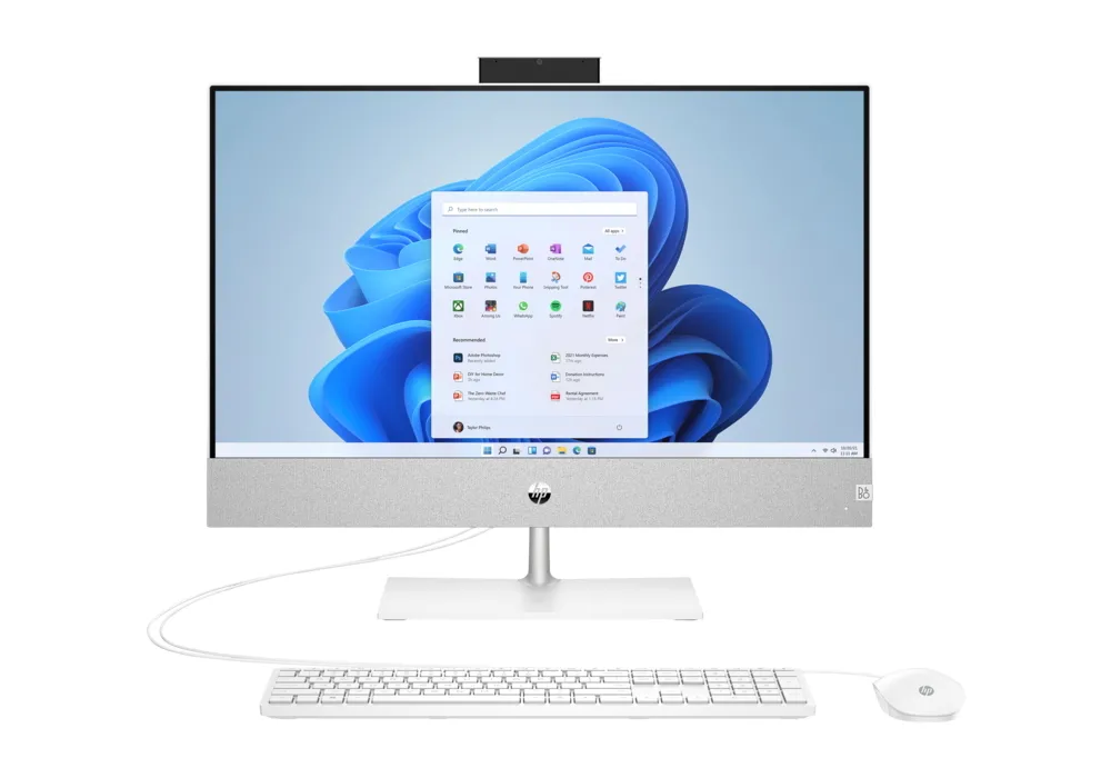 Computer All-in-One HP Pavilion 24-CA0023UR, 23,8", AMD Ryzen 3 5300U, 8GB/512GB, Windows 11 Home, Argintiu