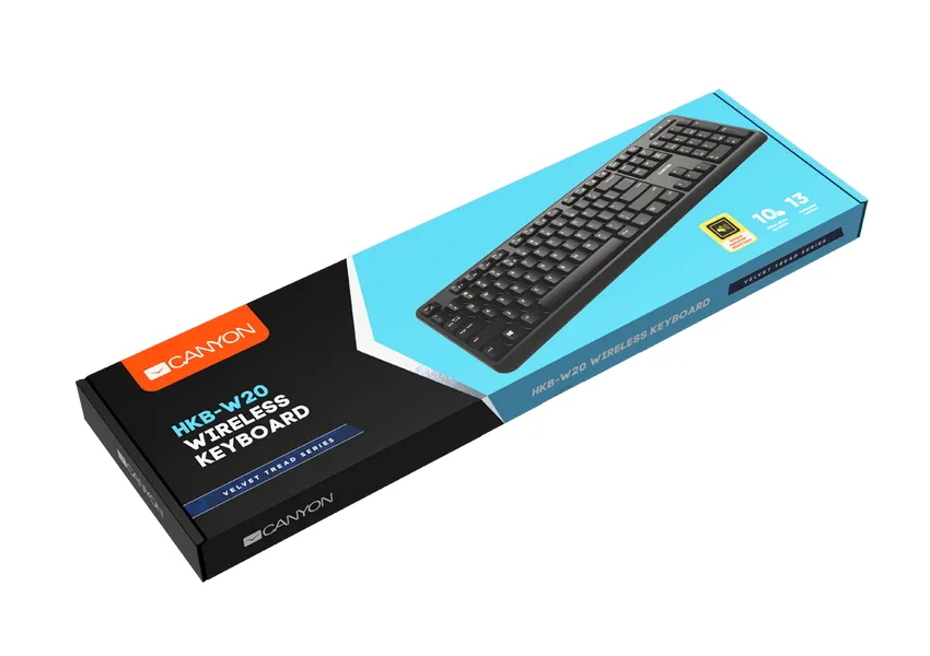 Клавиатура Canyon W20, Беспроводное, Чёрный