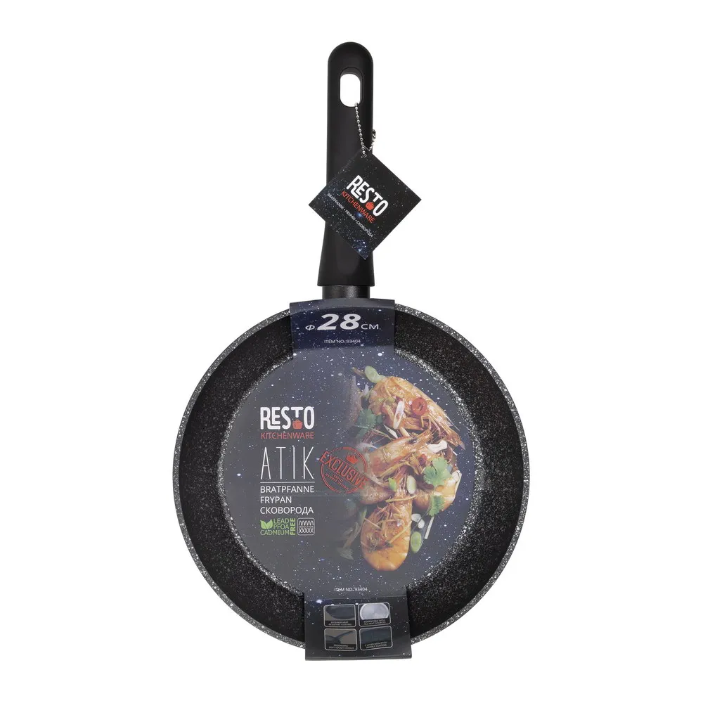 Tigaie RESTO 93404, 28cm, Negru