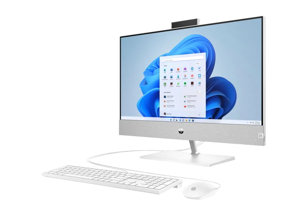 Computer All-in-One HP Pavilion 24-CA0023UR, 23,8", AMD Ryzen 3 5300U, 8GB/512GB, Windows 11 Home, Argintiu