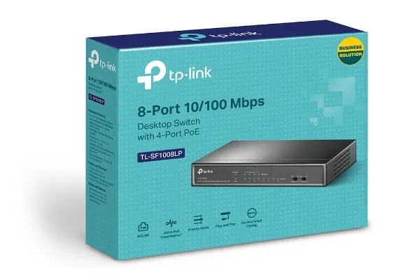 PoE коммутатор TP-LINK TL-SF1008LP, 4x IEEE 802.3af