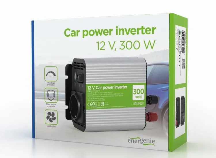 Invertor Auto Energenie EG-PWC300-01, 300W, Gri