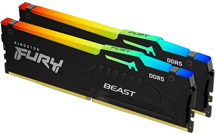 Оперативная память Kingston FURY Beast RGB, DDR5 SDRAM, 5600 МГц, 32 Гб, KF556C40BBAK2-32
