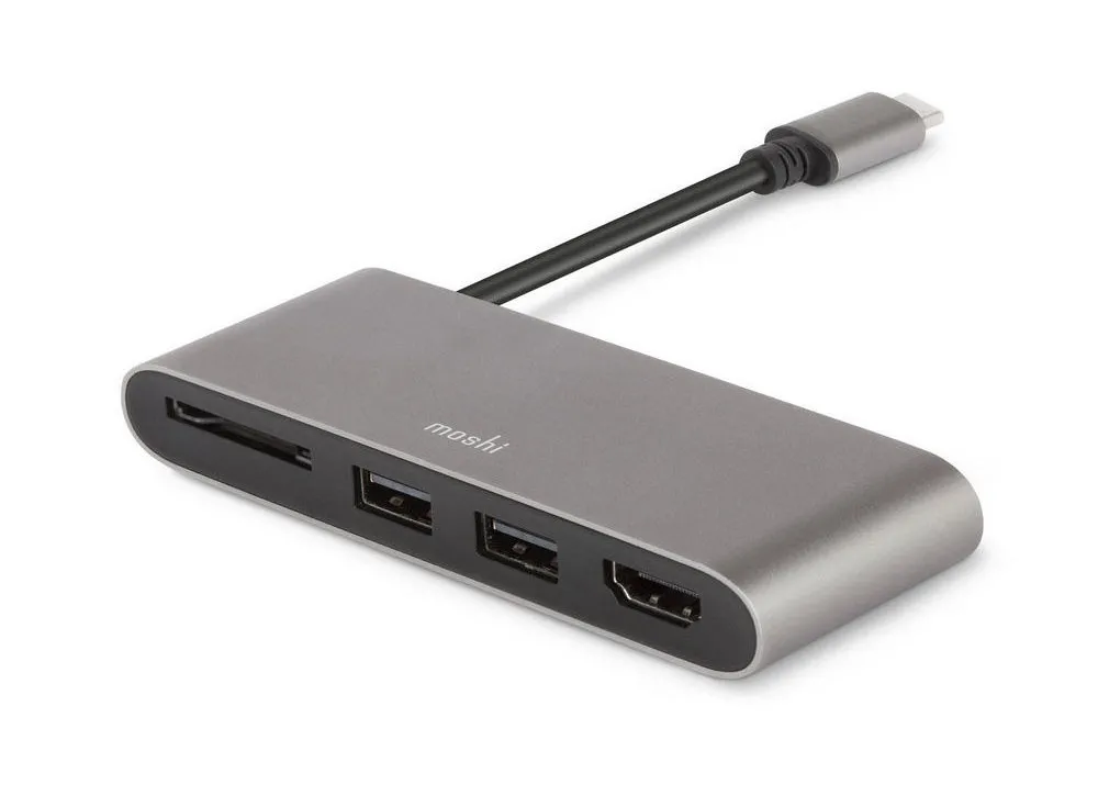 Adapter  MOSHI  MultimediaType-C M / HDMI F, 2xUSB, SD, Titanium Gray