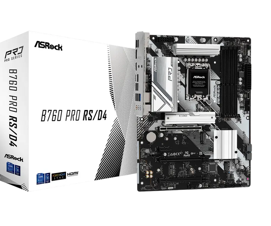 Материнская плата ASRock B760 PRO RS/D4, LGA1700, Intel B760, ATX