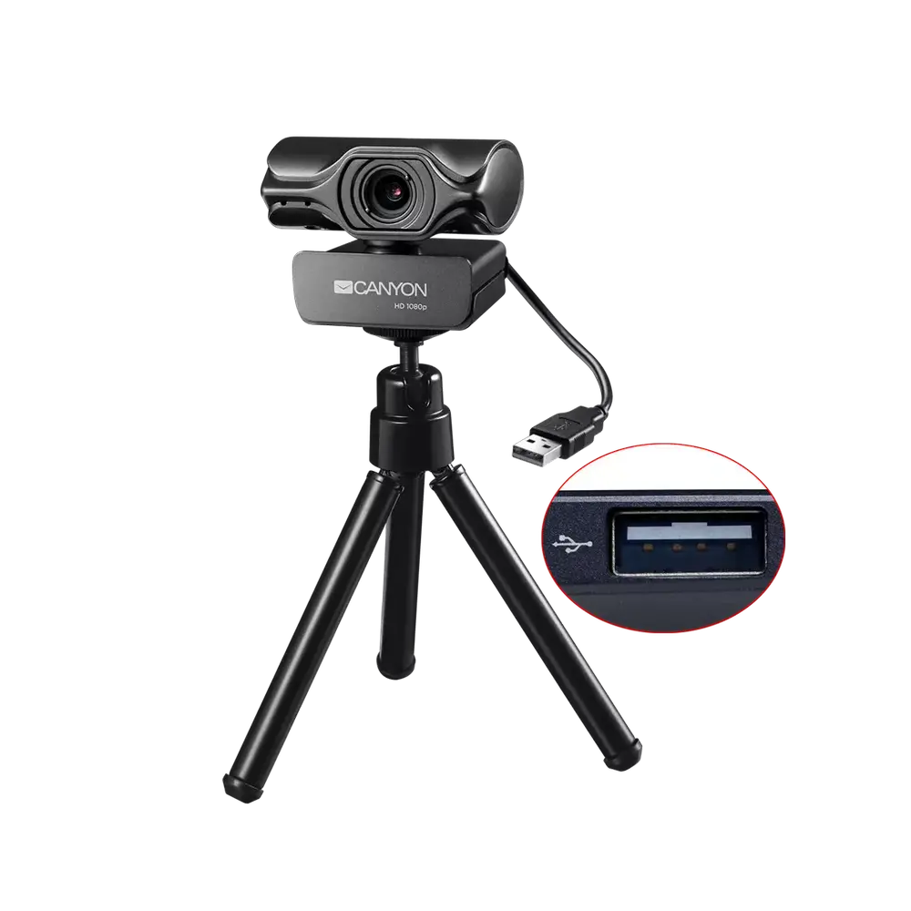 Веб-камера Canyon C6, Quad HD, Чёрный