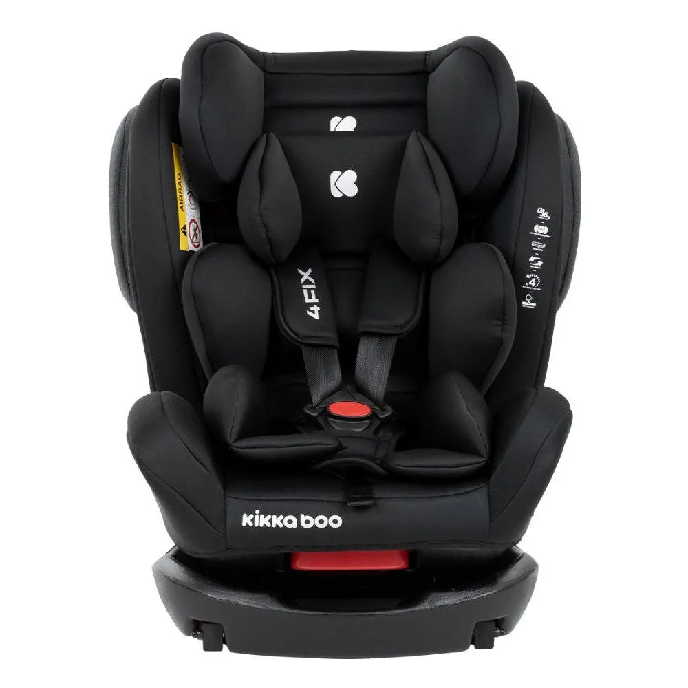 Scaun auto Kikka Boo 4 Fix DOUBLE ISOFIX, Grupa 0+/1/2/3 (0-36 kg), Negru