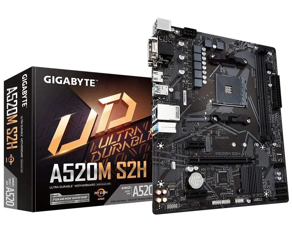 Placă de bază Gigabyte A520M S2H 1.0, AM4, AMD A520, Micro-ATX