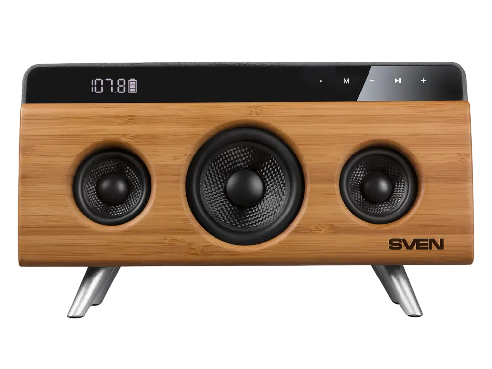 Audio System SVEN HA-930 Bamboo, 30W, Bluetooth, FM, USB, LED-display, 2x2200mA*h