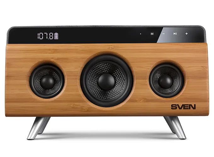 Audio System SVEN HA-930 Bamboo, 30W, Bluetooth, FM, USB, LED-display, 2x2200mA*h