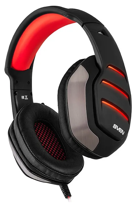 Căști gaming SVEN AP-U997MV, Cu fir, Negru/Roșu