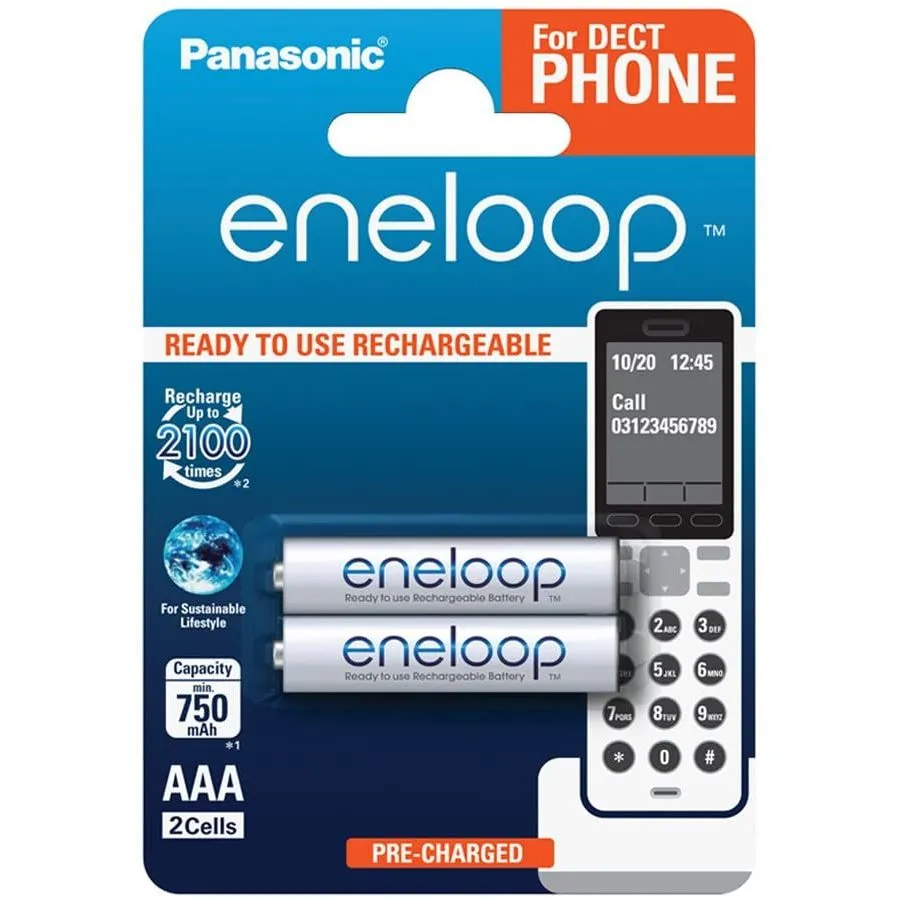  AAA  Eneloop 750mAh, Blister*2, Panasonic, BK-4MCCE/2DE