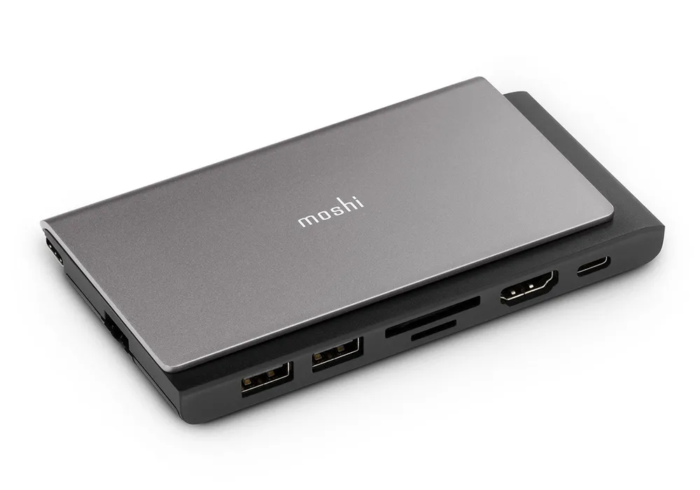 Adapter  MOSHI  Symbus Mini 7-in-1 portable Type-C hub, Titanium Gray