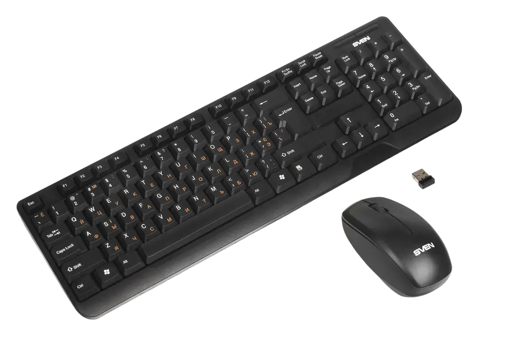 Set Tastatură + Mouse SVEN Comfort 3300, Fără fir, Negru