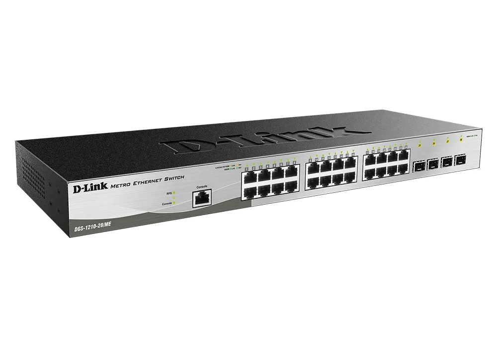 Сетевой коммутатор D-Link DGS-1210-28/ME, 24x 10/100/1000 Мбит/с, 4x SFP