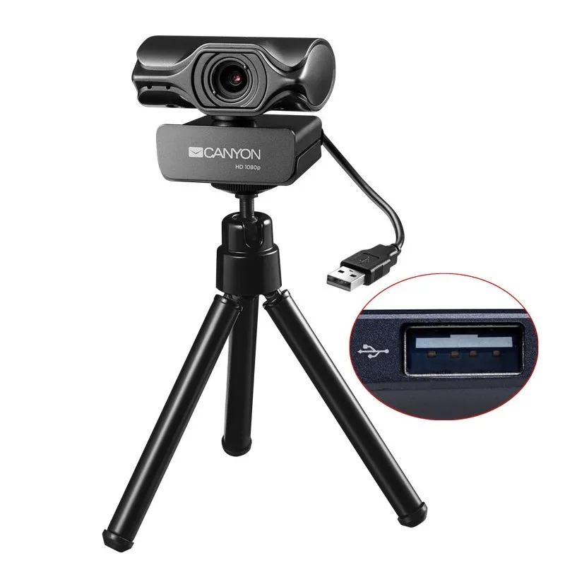 Веб-камера Canyon C6, Quad HD, Чёрный