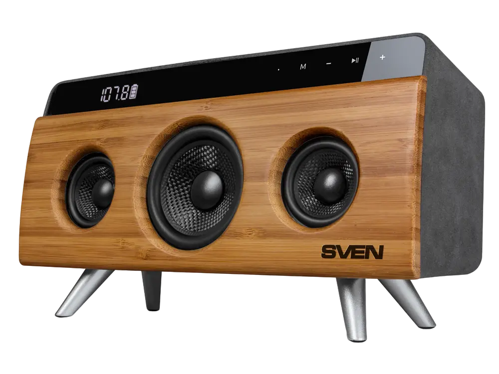 Audio System SVEN HA-930 Bamboo, 30W, Bluetooth, FM, USB, LED-display, 2x2200mA*h